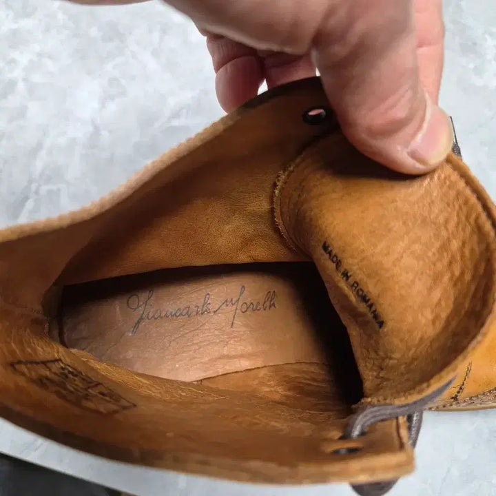 [BUNJANG] Jean Carlo Morelli Wingtip Leather Boots / 장까를로 모렐리 윙팁 가죽 부츠