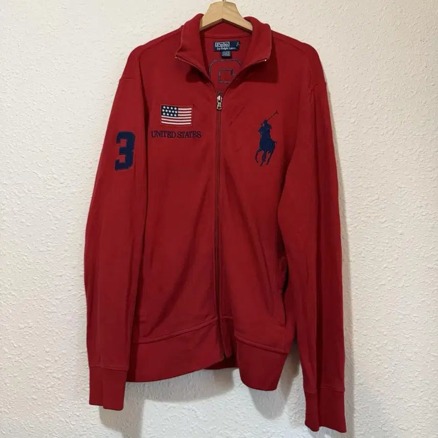 [BUNJANG] Polo Ralph Lauren Big Pony USA Flag Zip-Up Jacket / 폴로 랄프로렌 빅 포니 USA 성조기 집업 자켓