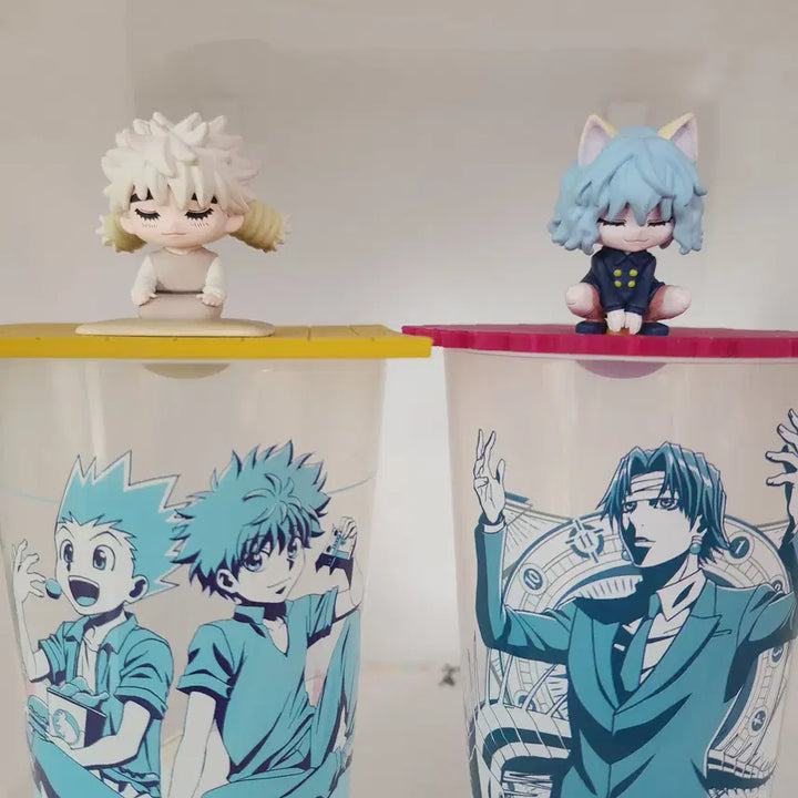 [BUNJANG] Hunter x Hunter Komugi &amp; Neferpitou Rubber Figure Cup Lid / 일괄 헌터헌터 이치방 쿠지 미개봉 헌헌 G상 러버 컵뚜껑 코무기 피트