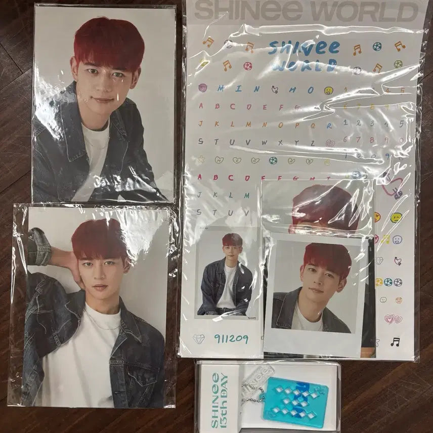 [BUNJANG] SHINee Minho 13th Anniversary Acrylic Keyring + Deco Sticker Bundle Set / 샤이니 민호 13주년 아크릴키링+데코스티커 일괄 set