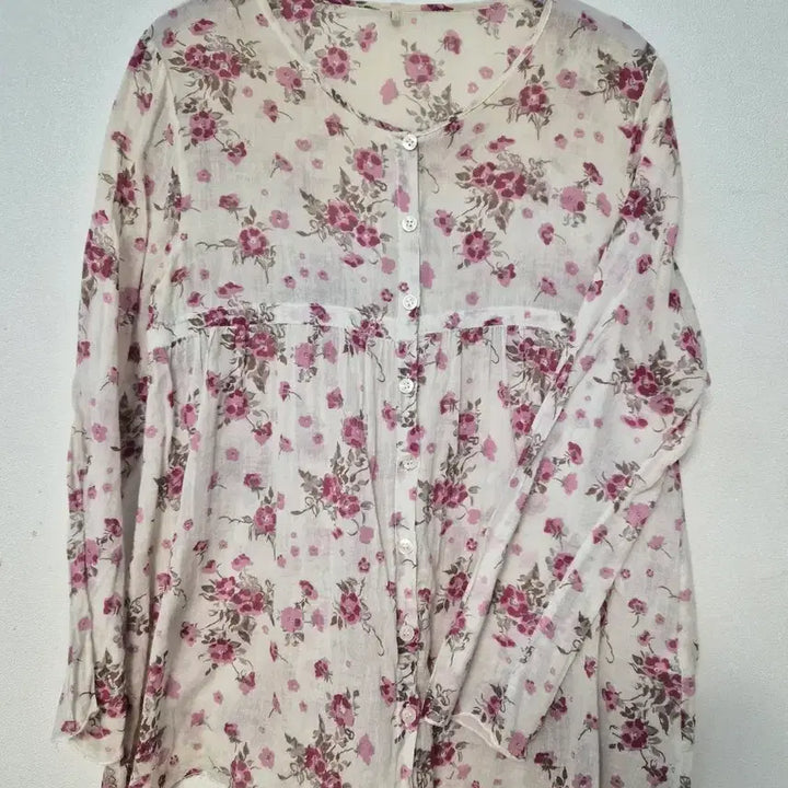 [BUNJANG] Floral Pattern Gauze Blouse / 거즈면 플라워 패턴 블라우스