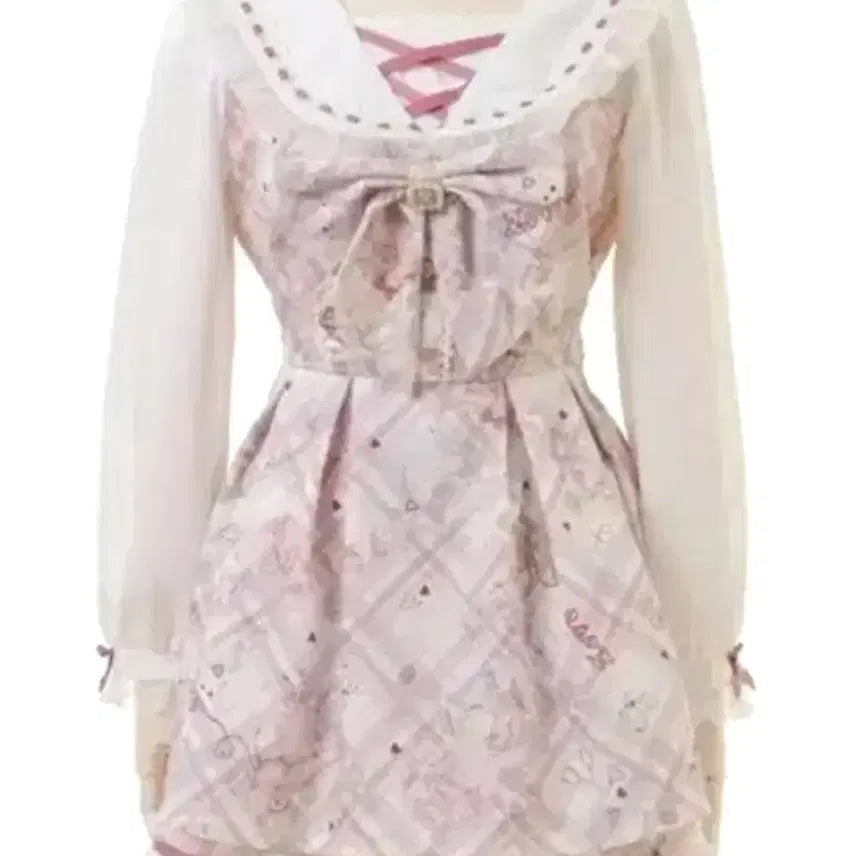 [BUNJANG] Lizlisa Sewing Bear White Setup Jirege / 리즈리사 소잉베어 화이트 셋업 양산형 지뢰계 양지뢰