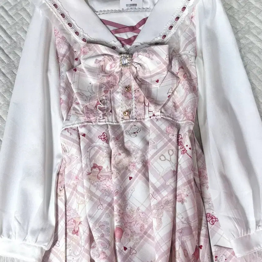[BUNJANG] Lizlisa Sewing Bear White Setup Jirege / 리즈리사 소잉베어 화이트 셋업 양산형 지뢰계 양지뢰