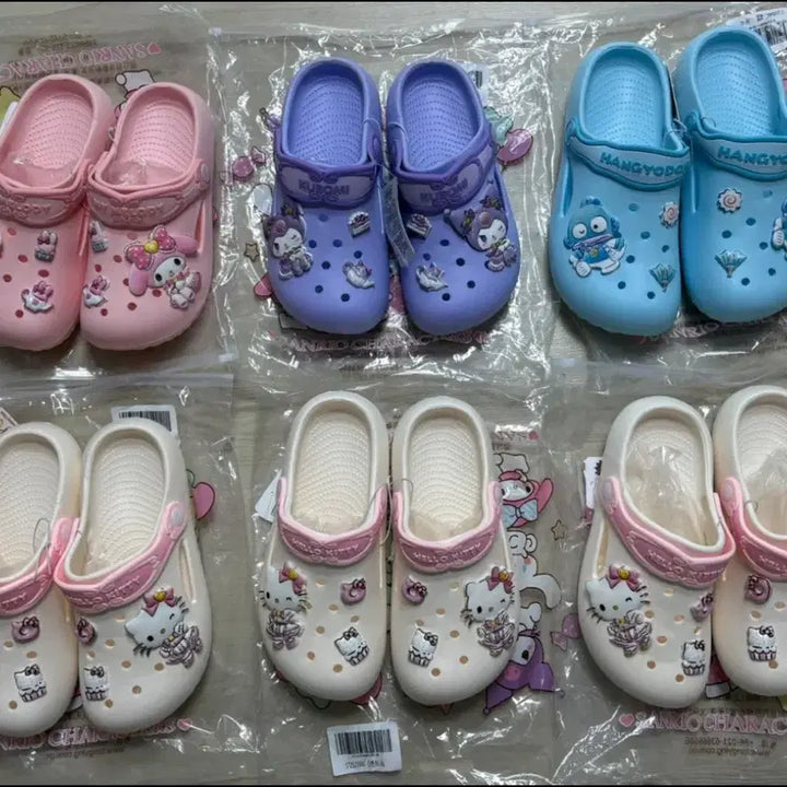 [BUNJANG] Sanrio Crocs Clog Slippers / 산리오 헬로키티, 마이멜로디, 쿠로미, 한교동 크록스 클로그 슬리퍼