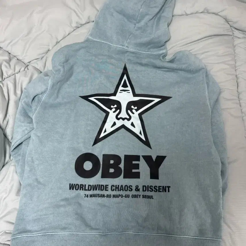 [BUNJANG] OBEY Mint Hoodie / 오베이 후드티 민트색