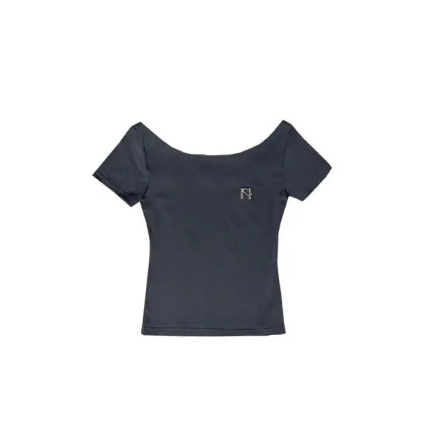 [BUNJANG] Newerlin Boat Neck Short Sleeve Top (Black) / 뉴얼린 보트넥 반팔(블랙)