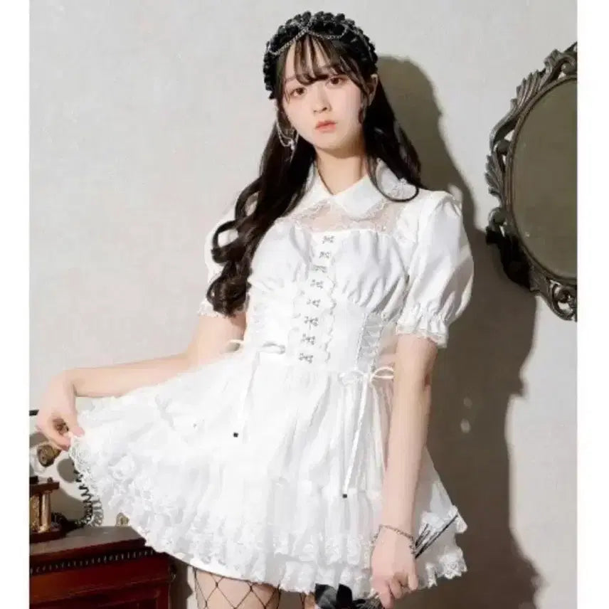 [SOLD OUT] 노에미 레이스업 튀르티어드 셋업 양산형 지뢰계