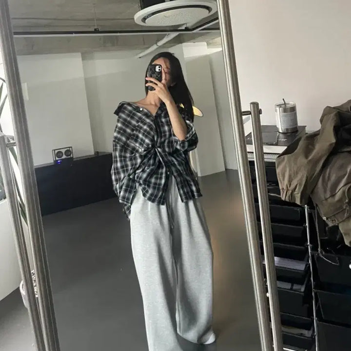 [SOLD OUT] (새상품) 투핀턱 와이드 트레이닝팬츠