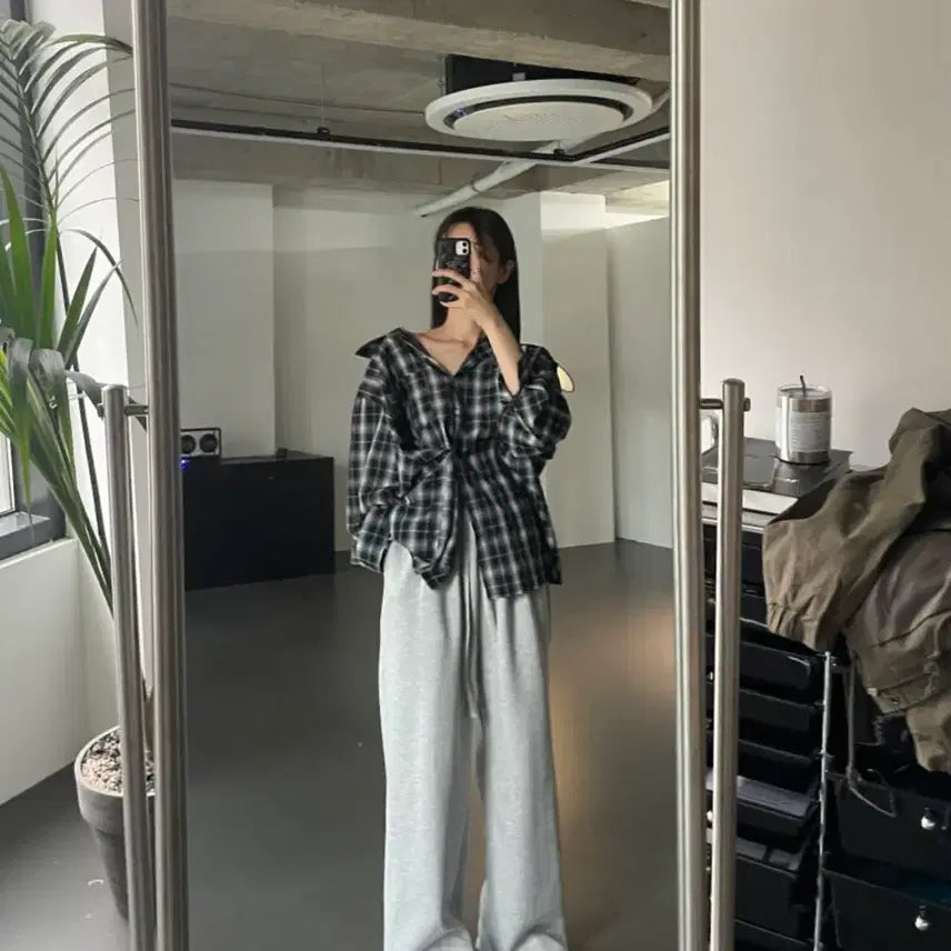 [SOLD OUT] (새상품) 투핀턱 와이드 트레이닝팬츠