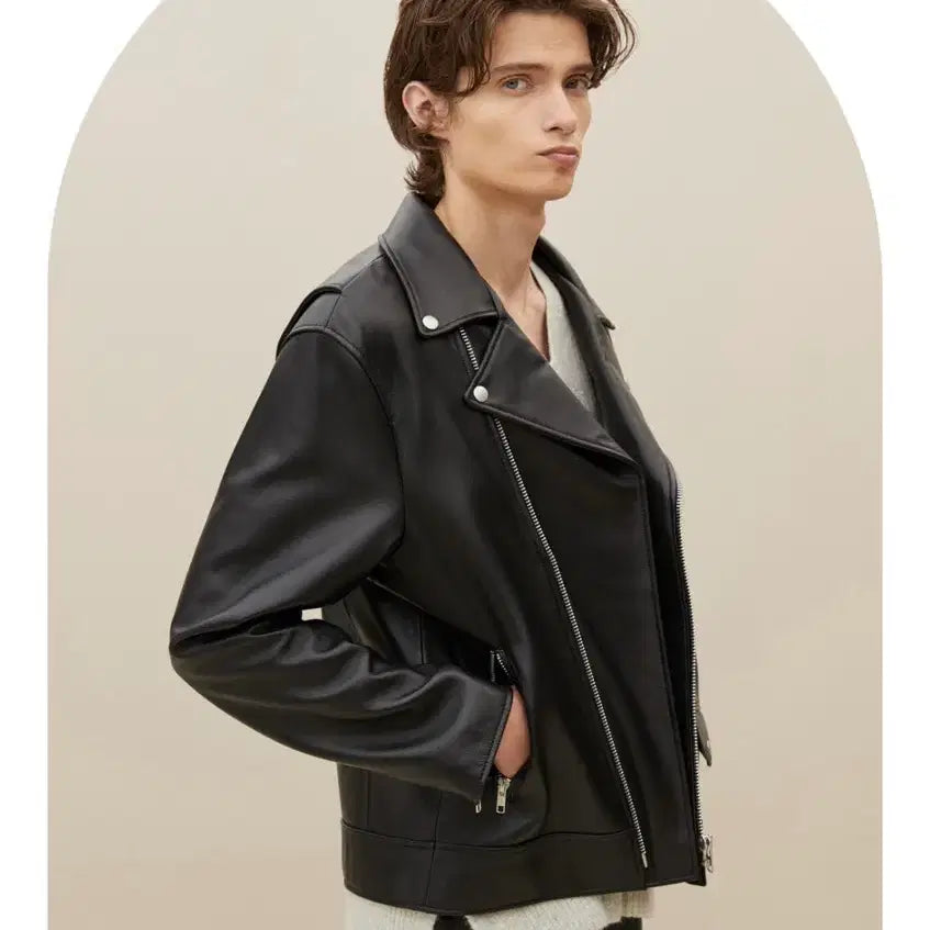 [BUNJANG] Sperone Lambskin Double Rider Jacket / [M] 스페로네 램스킨 더블 라이더 자켓