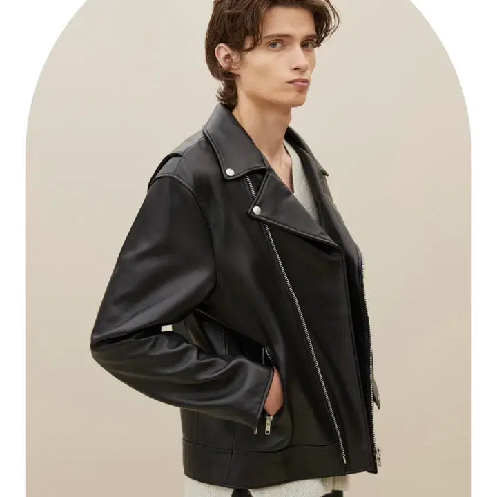 [BUNJANG] Sperone Lambskin Double Rider Jacket / [M] 스페로네 램스킨 더블 라이더 자켓