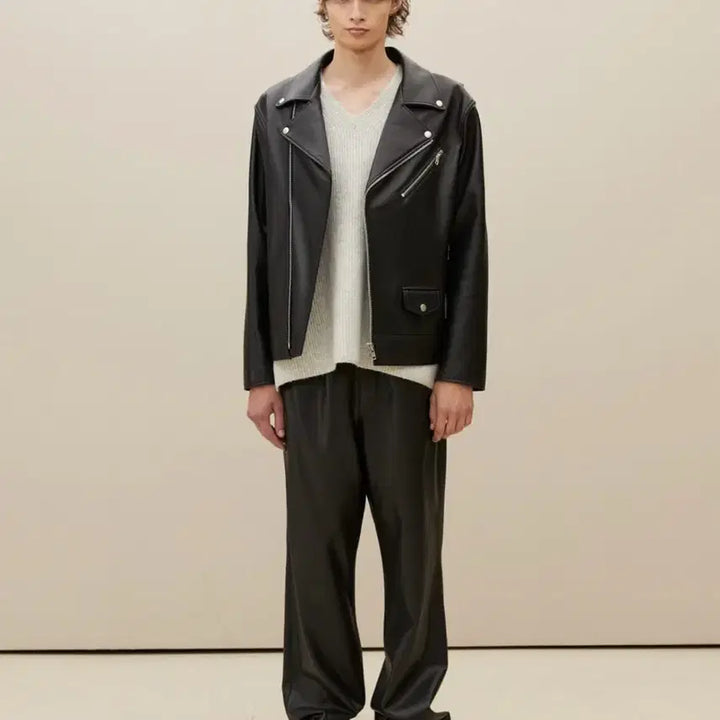 [BUNJANG] Sperone Lambskin Double Rider Jacket / [M] 스페로네 램스킨 더블 라이더 자켓