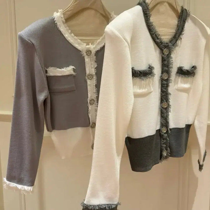 [BUNJANG] Surgery Ivory Color Block Cardigan / 수술 배색가디건 - 아이보리