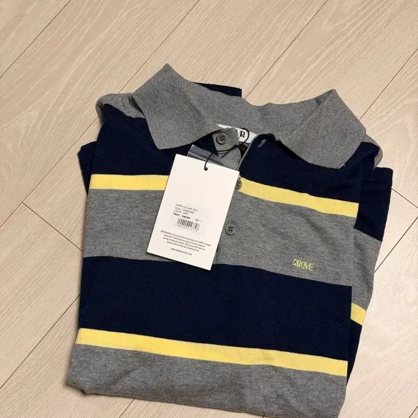 [BUNJANG] Grove Striped Long Sleeve Polo Shirt / 그로브 단가라 긴팔 카라티