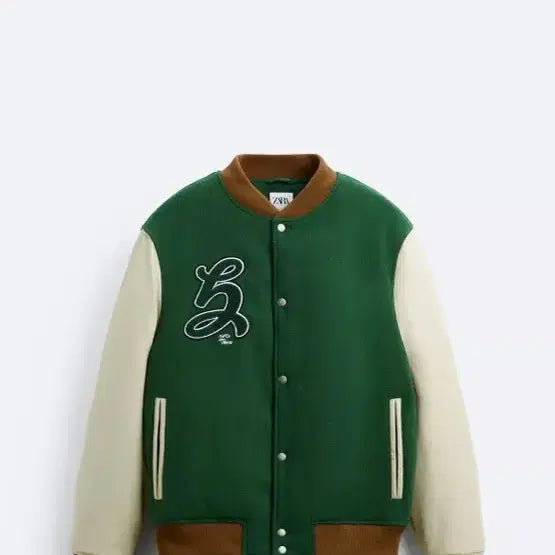 [BUNJANG] Zara Stadium Jacket Ivory Sleeves / 자라 스타디움 자켓 XL