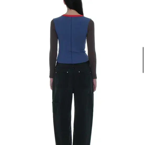 [SOLD OUT] 파르티멘토 우먼 P.W CLASSIC 컬러블록 티셔츠 (블루)