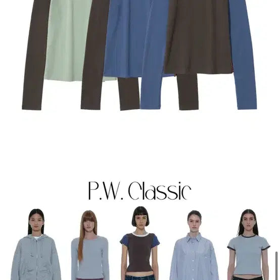[SOLD OUT] 파르티멘토 우먼 P.W CLASSIC 컬러블록 티셔츠 (블루)