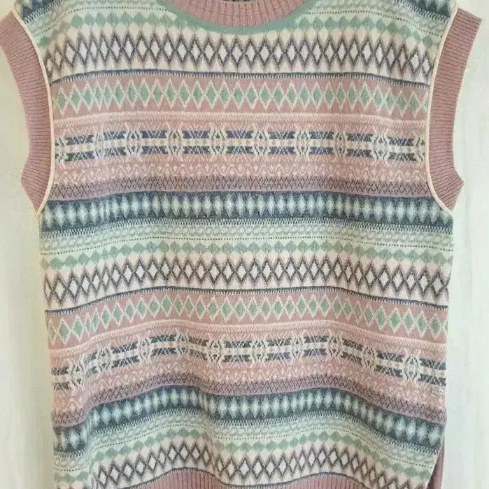 [BUNJANG] Thursday Island Jacquard Knit Vest / 써스데이아일랜드 자카드 니트 베스트 조끼