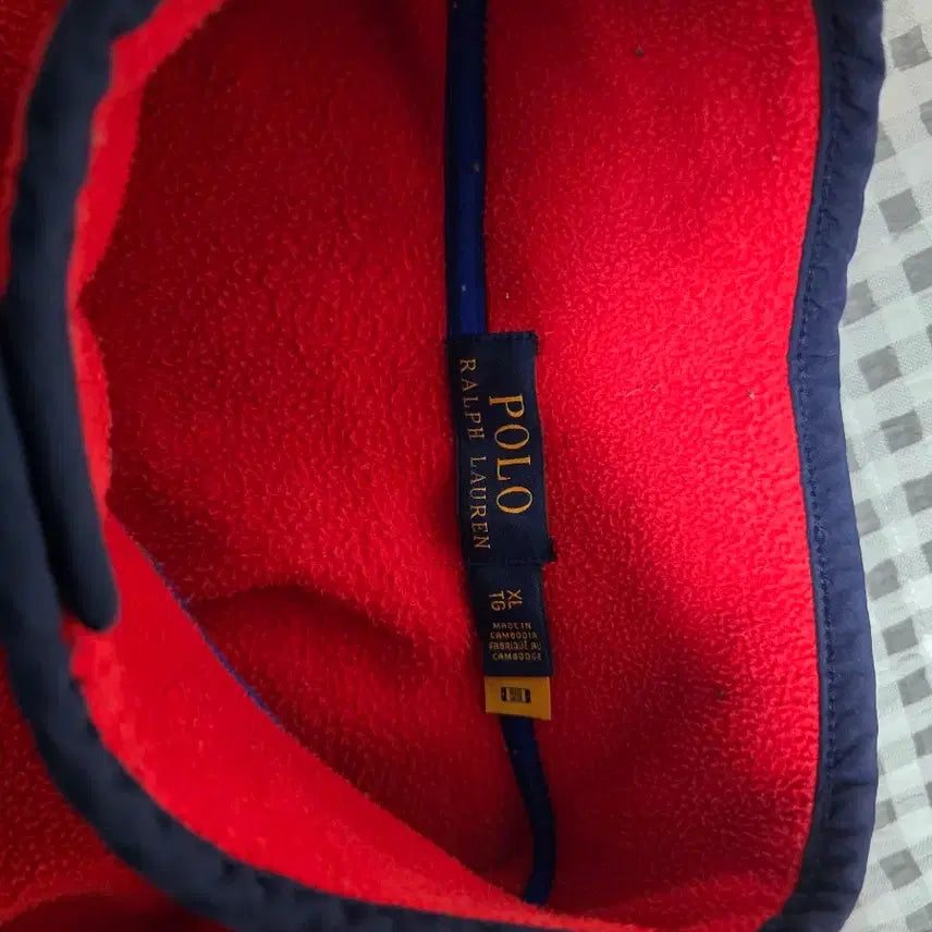 [BUNJANG] Polo Fleece Half Button Red XL / 폴로 플리스 하프버튼 레드 xl