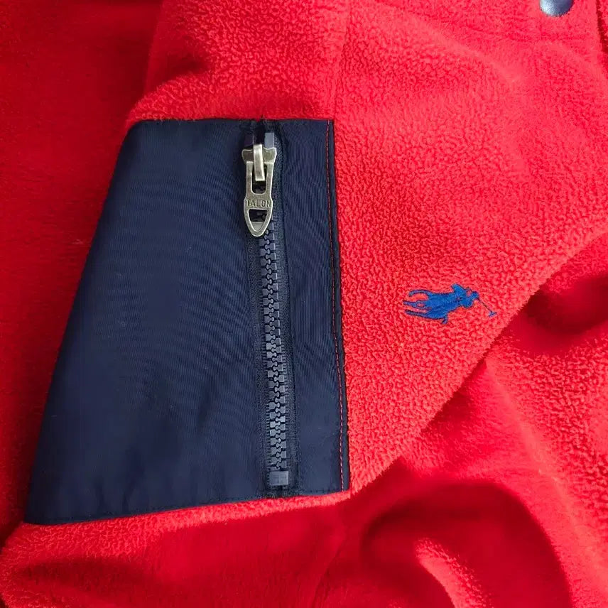 [BUNJANG] Polo Fleece Half Button Red XL / 폴로 플리스 하프버튼 레드 xl
