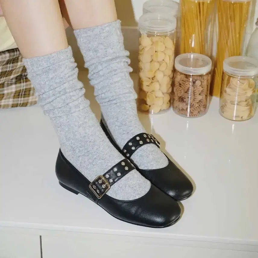 [BUNJANG] Ayleet Mary Jane Shoes - Black / 포른른 아일렛 스트랩 메리제인 블랙