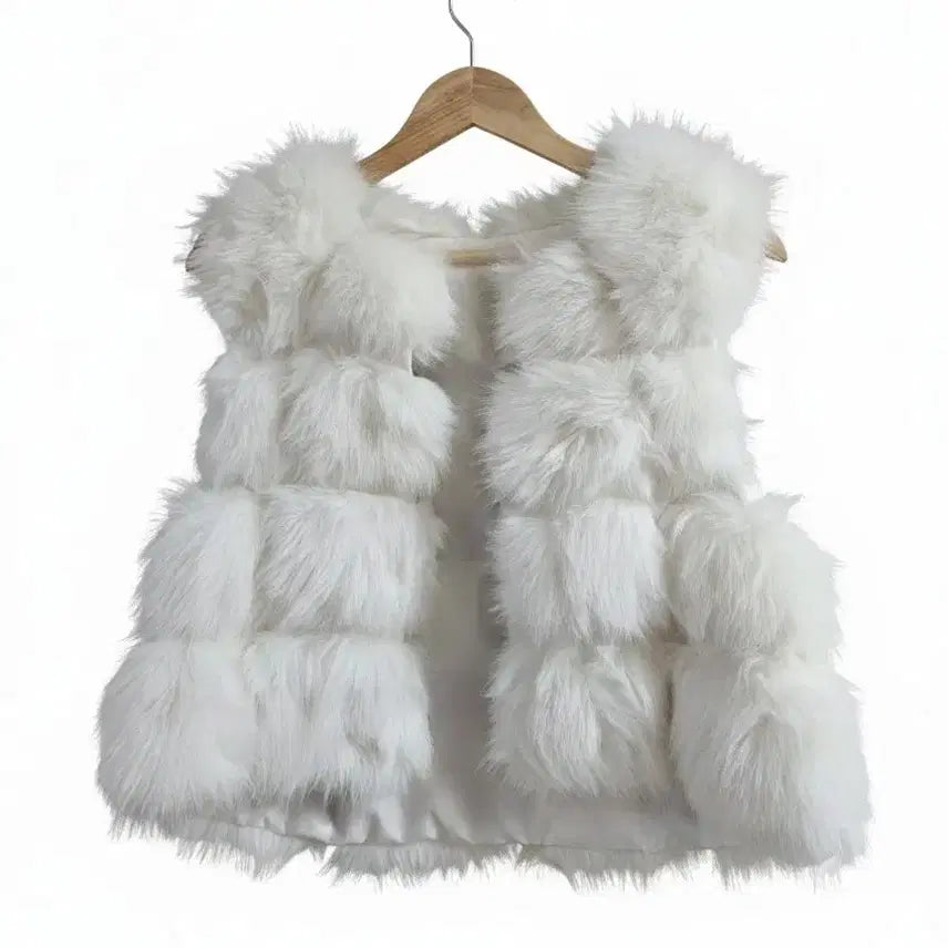 [BUNJANG] Rabbit Fur Vest Ivory / [SALE/*바로발송*] 토끼퍼 조끼 베스트 아이보리