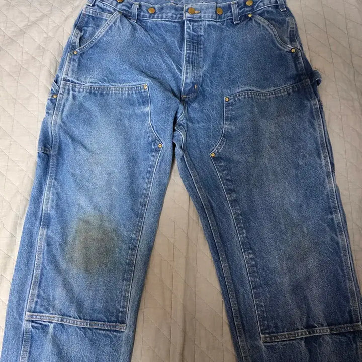 [BUNJANG] Carhartt B07 DNM Denim Pants / [40X30] 빈티지 칼하트 더블니 B07 DNM 데님팬츠 스테인 B14