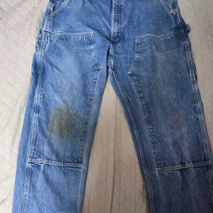 [BUNJANG] Carhartt B07 DNM Denim Pants / [40X30] 빈티지 칼하트 더블니 B07 DNM 데님팬츠 스테인 B14