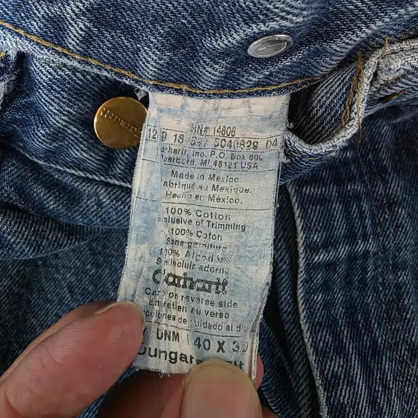 [BUNJANG] Carhartt B07 DNM Denim Pants / [40X30] 빈티지 칼하트 더블니 B07 DNM 데님팬츠 스테인 B14