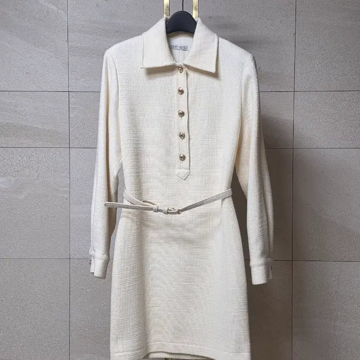 [BUNJANG] Angelo Bianco Wool 100% Belted Mini Dress / 안젤로 비앙코 울 100% 카라 벨티드 원피스