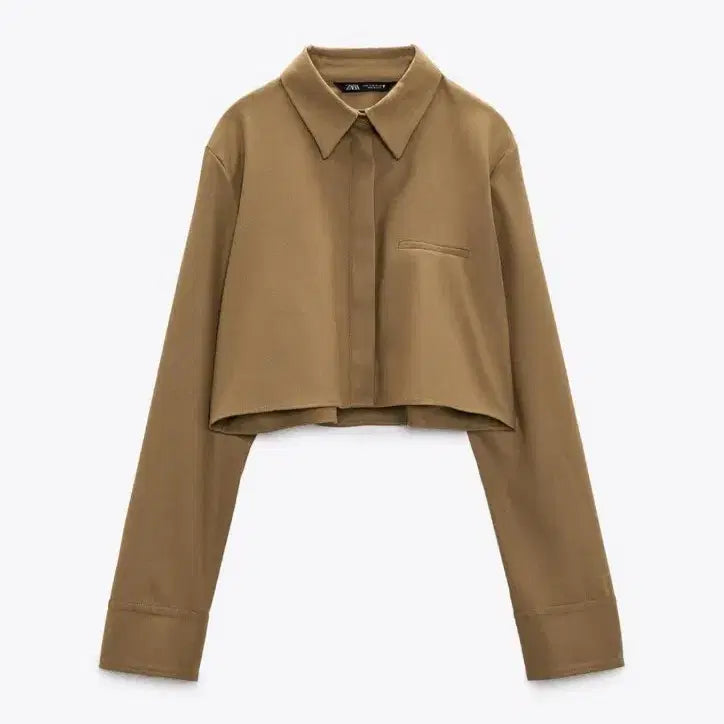 [BUNJANG] ZARA Pocket Crop Shirt / 자라 포켓 크롭 셔츠