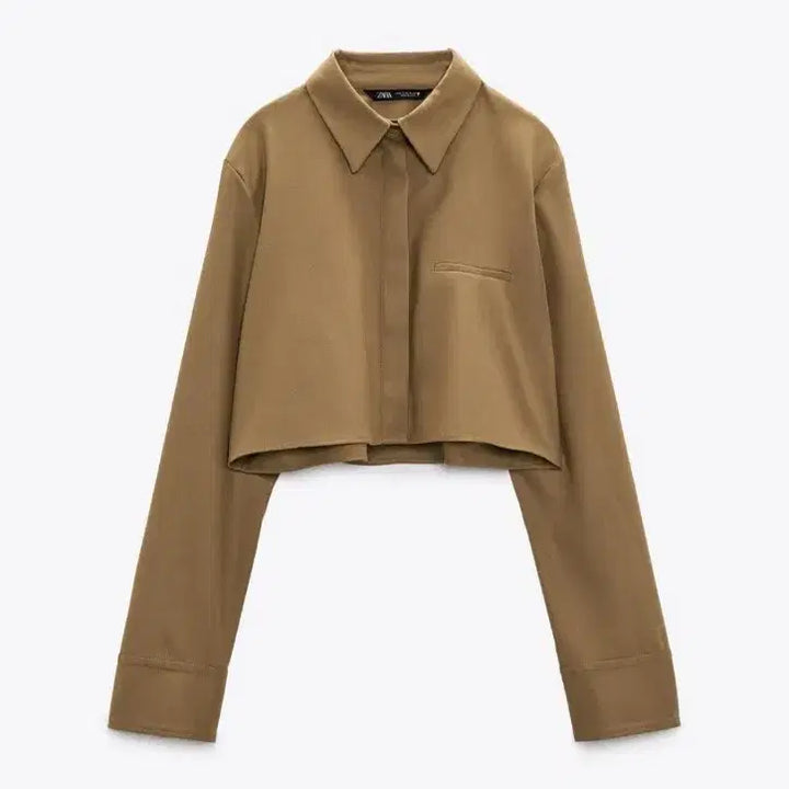 [BUNJANG] ZARA Pocket Crop Shirt / 자라 포켓 크롭 셔츠