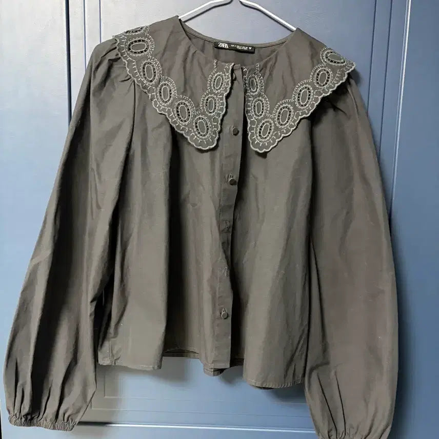 [BUNJANG] ZARA Low Classic Charcoal Blouse / 자라 로우클래식차콜 블라우스