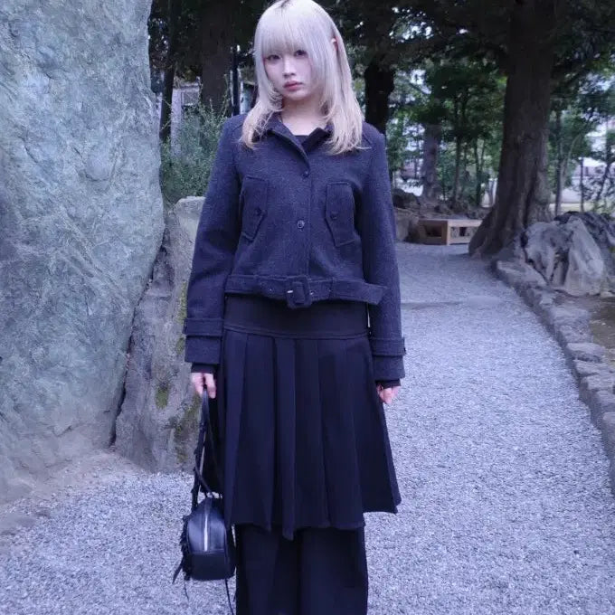 [BUNJANG] Myorung Zero Belt Short Coat / 묘랑 제로 벨트 숏 코트 (2color) 새상품