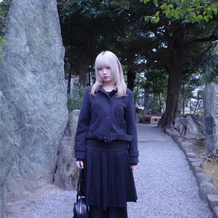 [BUNJANG] Myorung Zero Belt Short Coat / 묘랑 제로 벨트 숏 코트 (2color) 새상품