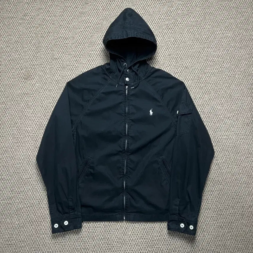[BUNJANG] Polo Ralph Lauren Cotton Hoodie Jacket Black M / 폴로 랄프로렌 코튼 후드 자켓 블랙 M