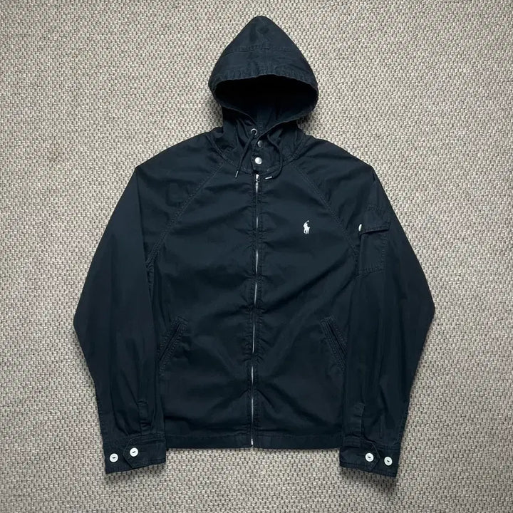 [BUNJANG] Polo Ralph Lauren Cotton Hoodie Jacket Black M / 폴로 랄프로렌 코튼 후드 자켓 블랙 M