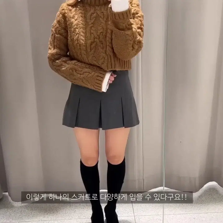 [BUNJANG] ZARA ZW Collection Wool Blend Pleated Mini Skirt / 자라 울 블렌드 플리츠 미니스커트 ZW COLLECTION