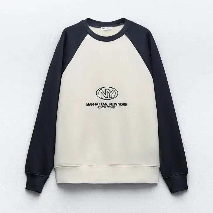 [BUNJANG] ZARA Embroidered Text Sweatshirt / 자라 자수 텍스트 스웨트셔츠