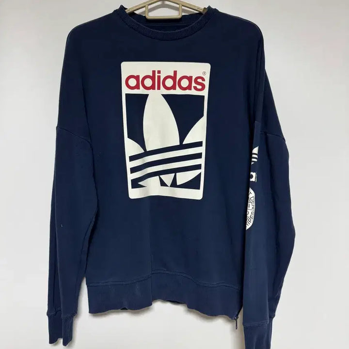 [BUNJANG] Adidas Navy Fleece Sweatshirt 105 / 아디다스 네이비 기모 맨투맨 105