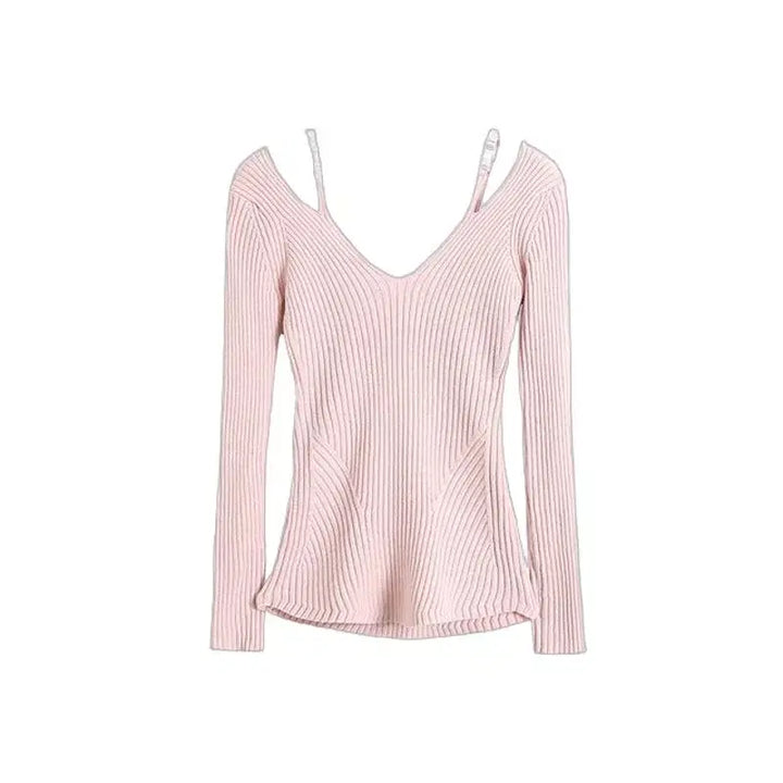 [BUNJANG] Sooji Pink Off-Shoulder Knit Top / [새상품/*빠른발송*] 수지 핑크 오프숄더 여리 핑크 니트