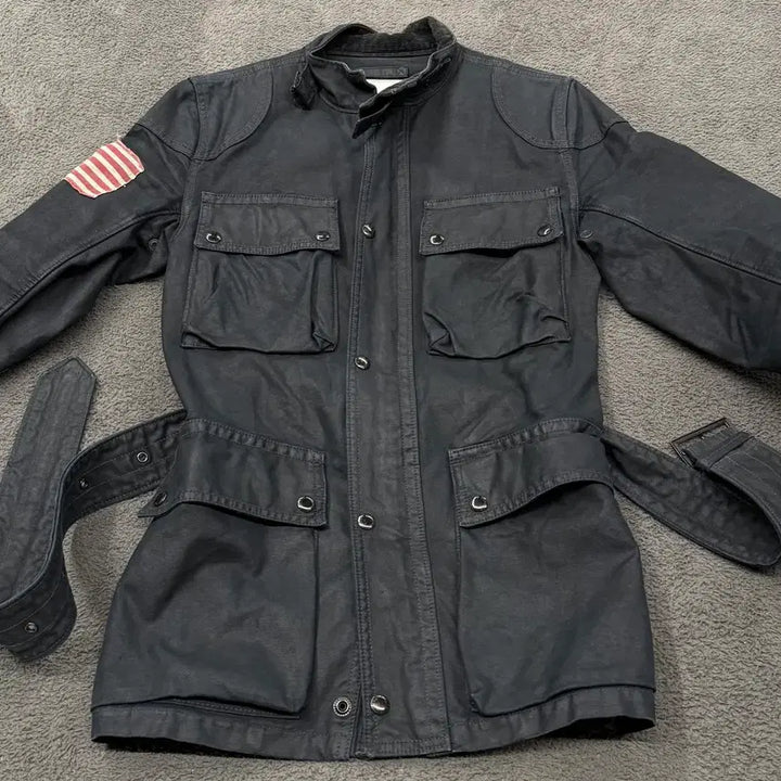 [BUNJANG] Denim &amp; Supply XS Oil Cloth Belted Jacket / [정품/XS] 데님앤서플라이 오일클로쓰 벨티드 자켓