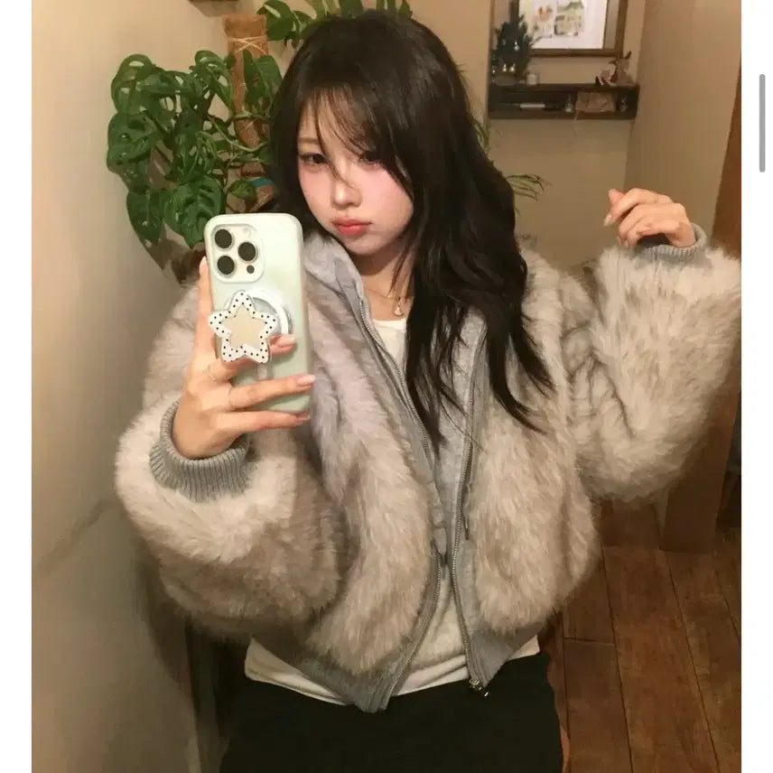 [BUNJANG] Miso Faux Fur Hooded Jacket / 미쏘 페이크퍼 후드자켓, 미쏘퍼후드점퍼자켓