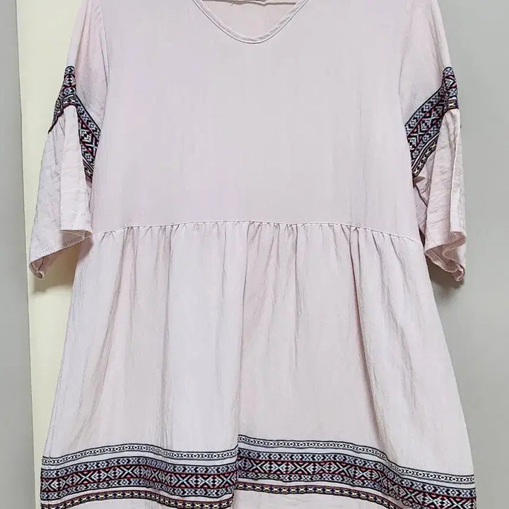 [BUNJANG] JISHUN Ethnic Embroidered Short-Sleeve Dress / JISHUN 에스닉 자수 반팔 원피스