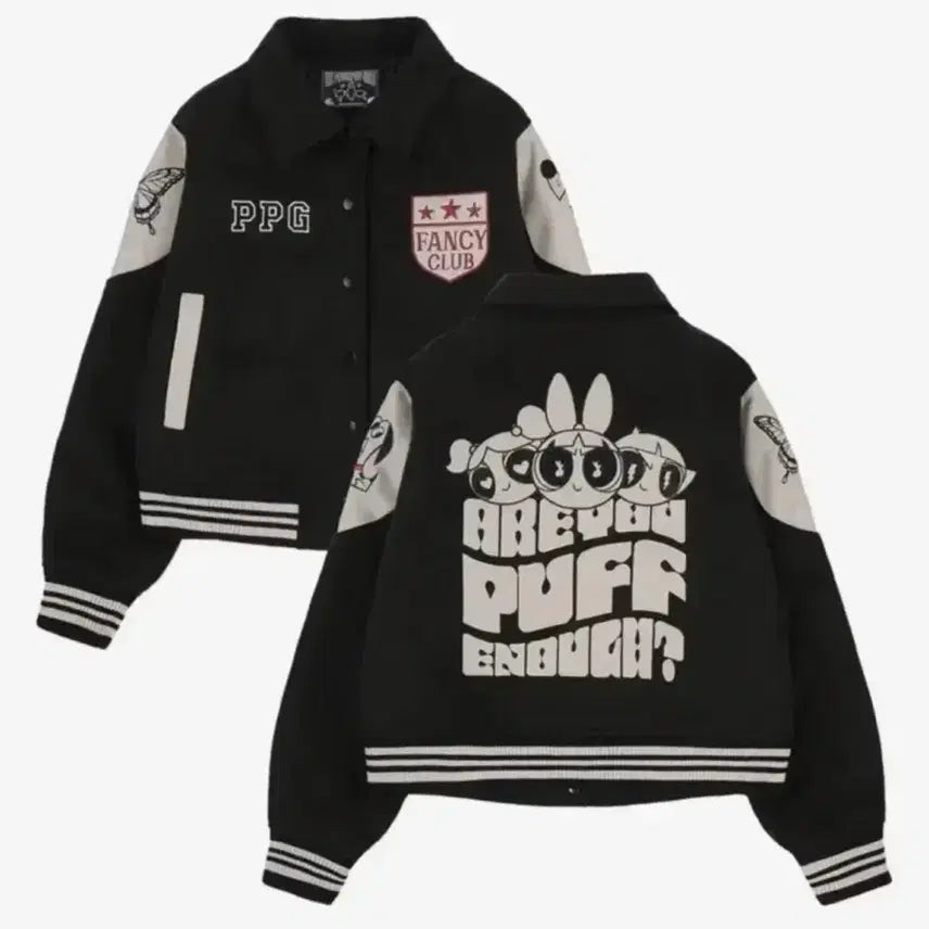 [BUNJANG] Fancy Club Powerpuff Girls Varsity Jacket Size 2 / 팬시클럽 파워퍼프걸 바시티자켓 사이즈2