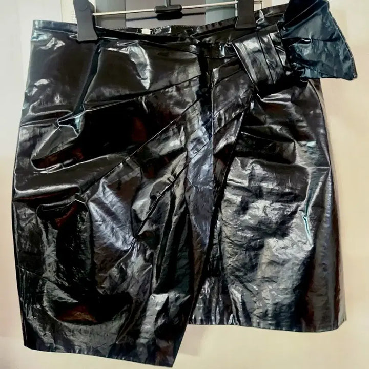 [BUNJANG] Isabel Marant Anders Patent Bow Mini Skirt / 이자벨마랑 앤더스 페이던트 보우 미니스커트