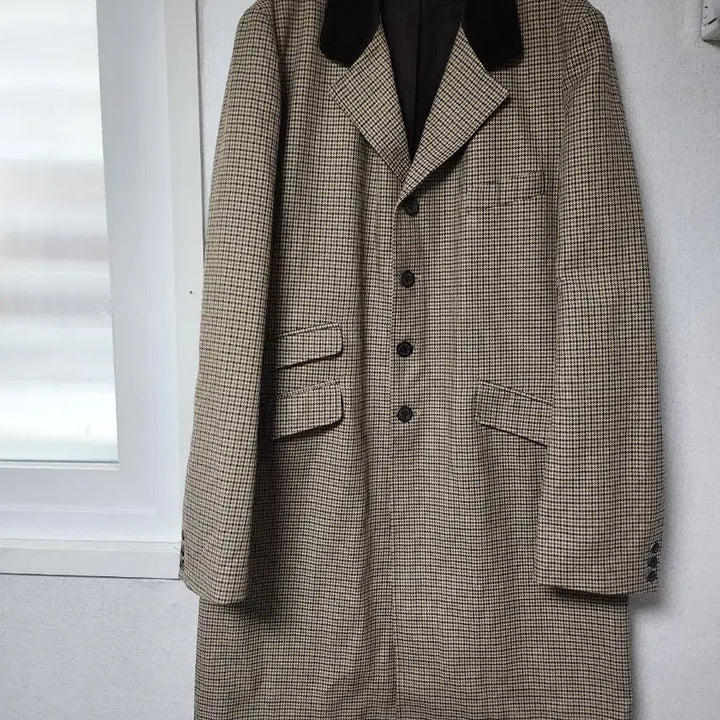 [BUNJANG] Paul &amp; Joe Houndstooth Check Long Coat / 폴앤조 하운드투스 체크 롱코트