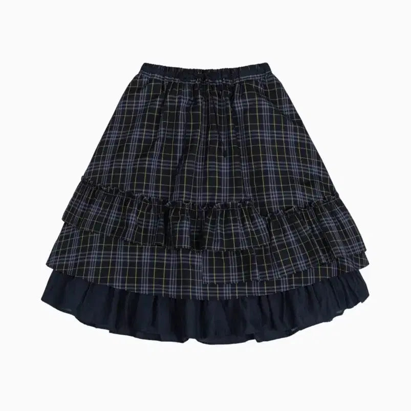 [BUNJANG] OHEHSYO Check Frill Midi Skirt / 오헤시오 체크 프릴 미디 스커트