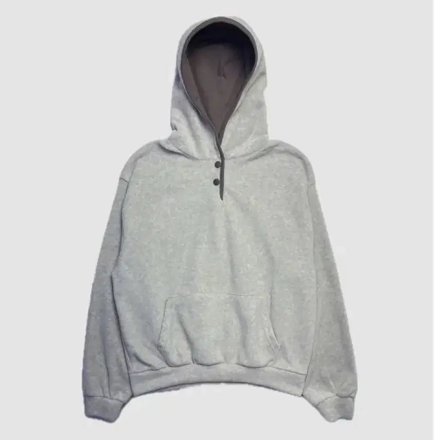 [BUNJANG] AndChant Fleece Button Hoodie Oatmeal / 앤챈 플리스 후리스 버튼 후드티 오트밀