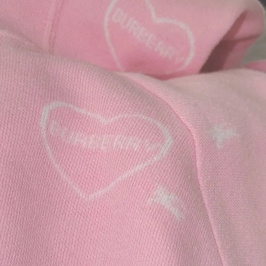 [BUNJANG] Burberry Heart Knit Hoodie / 버버리 핑크 하트 후드 히메 갸루 로리타 명품 정품 빈티지